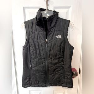 EUC Small Black Reversible Northface Vest